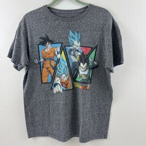 DragonBall Z Super Charcoal Gray Short Sleeve Tee Shirt Graphic Print Size Large